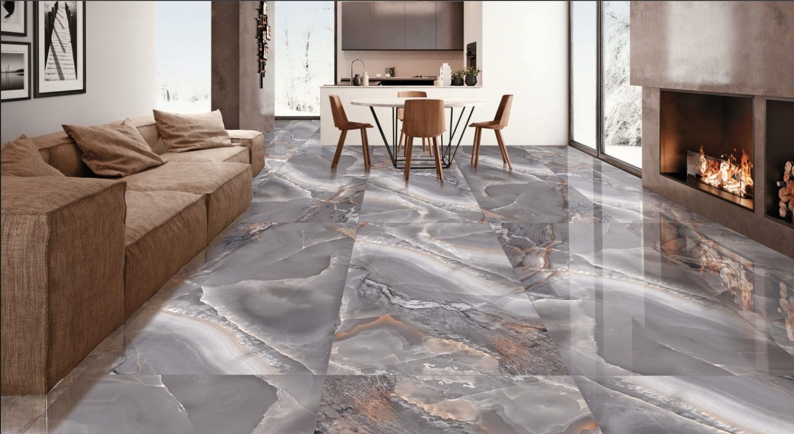 Maimoon Ceramica HG Glossy Opera Onyx Grey 800x1600